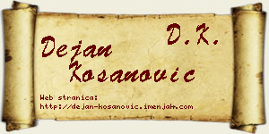 Dejan Kosanović vizit kartica